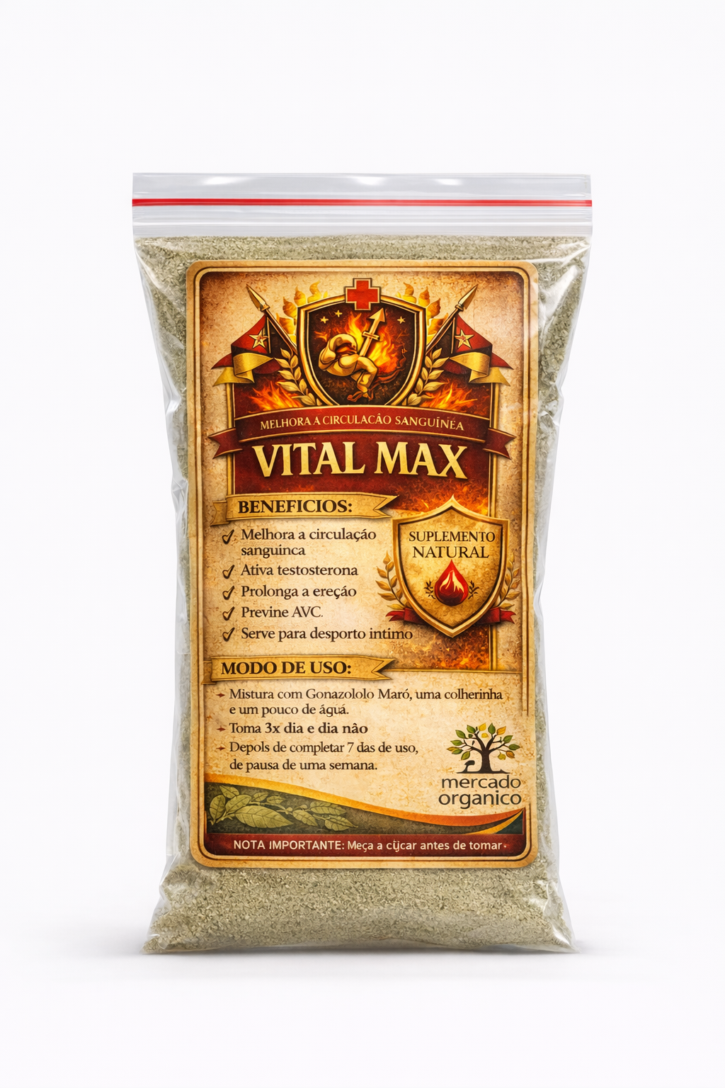 MISTURA: RAIZ DE LEÃO + VITAL MAX PARA IMPOTENCIA